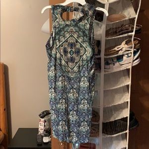 paisley print, mini dress